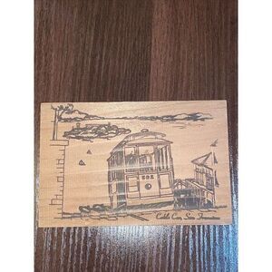 San Francisco Cable Car Wood‎ Post Card 1930s Unused Vintage 6x3.75" #1